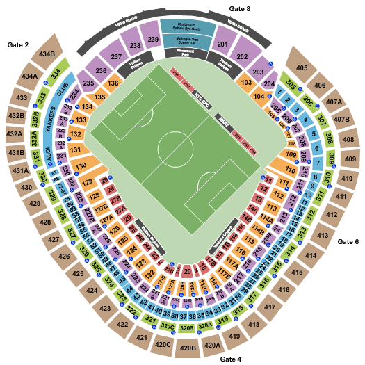 Yankee Stadium AC Milan Seating Chart